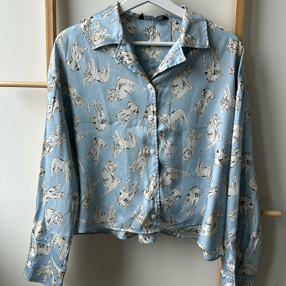 Zara silky feel top with dogs size M 🐶🐕🐾